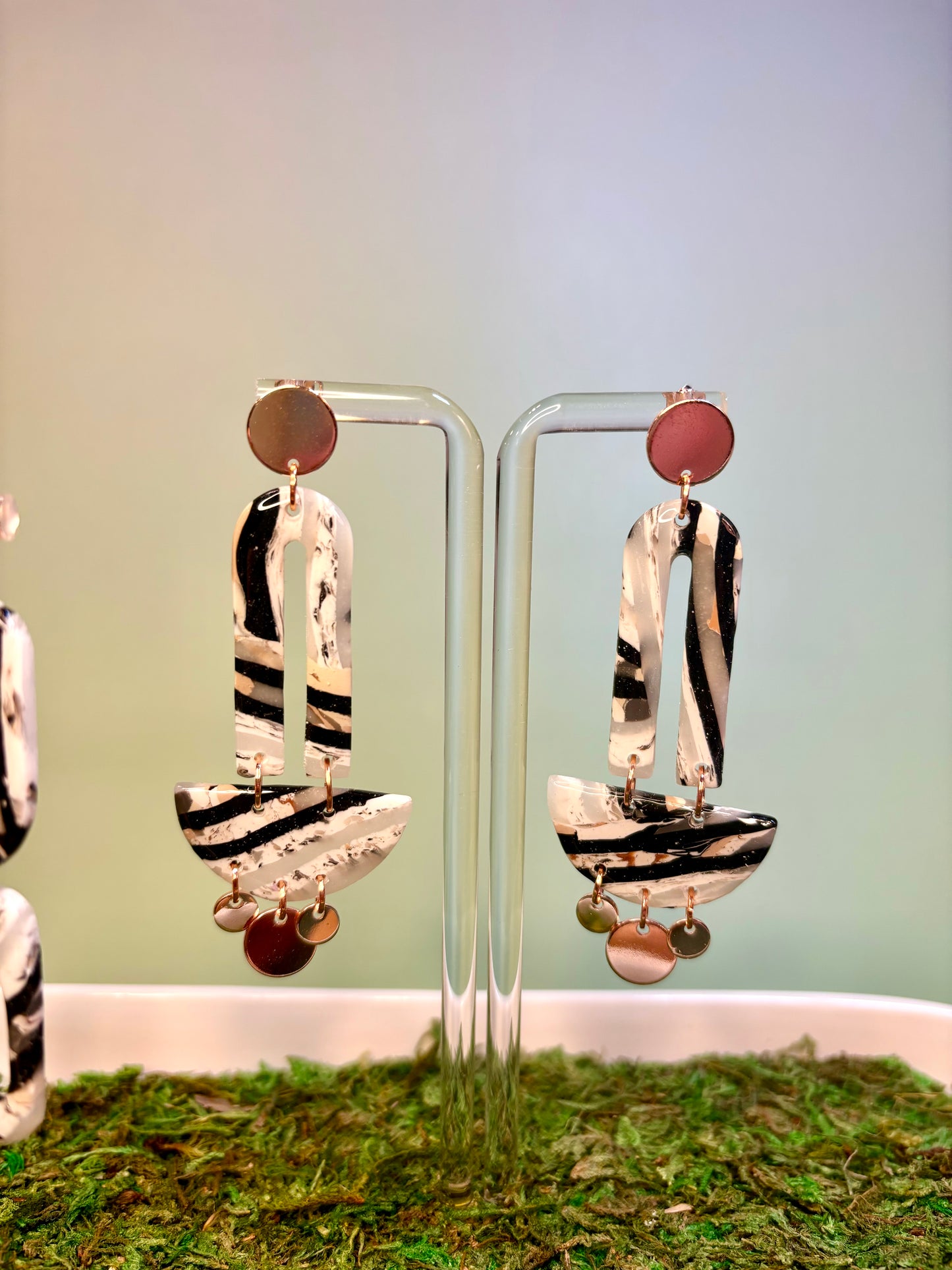 Faux Stone Striped Earrings (group 2)